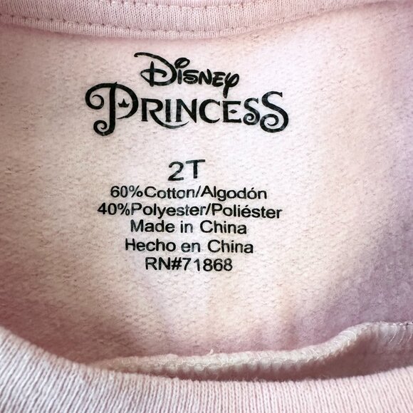 Disney Princess Sweatshirt & Jogger Pink Set Toddler Size 2T Pre-owned - Picture 6 of 8